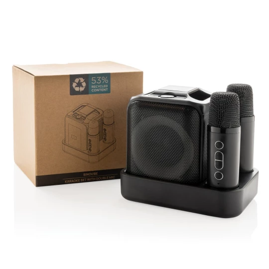 Zestaw do karaoke Singvibe, głośnik bezprzewodowy i dwa mikrofony (P331.0601)-1