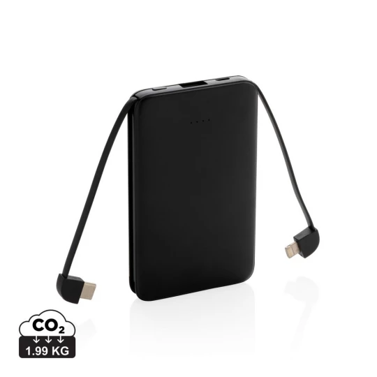 Power bank 5000 mAh, zintegrowany kabel 3 w 1 (P322.081)-1