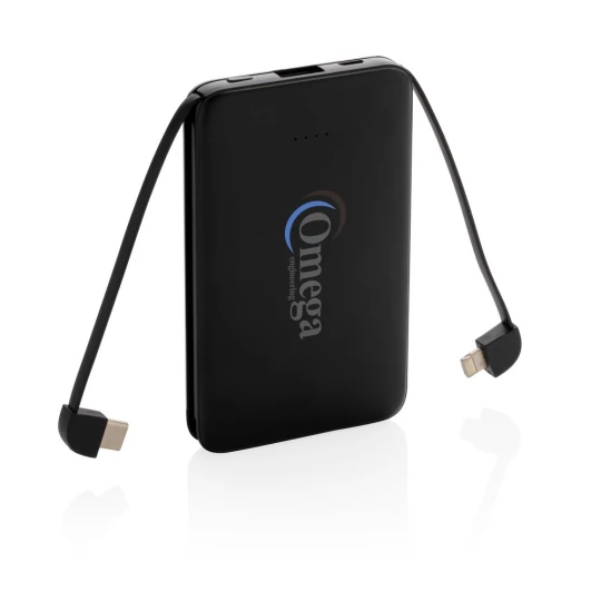 Power bank 5000 mAh, zintegrowany kabel 3 w 1 (P322.081)-1