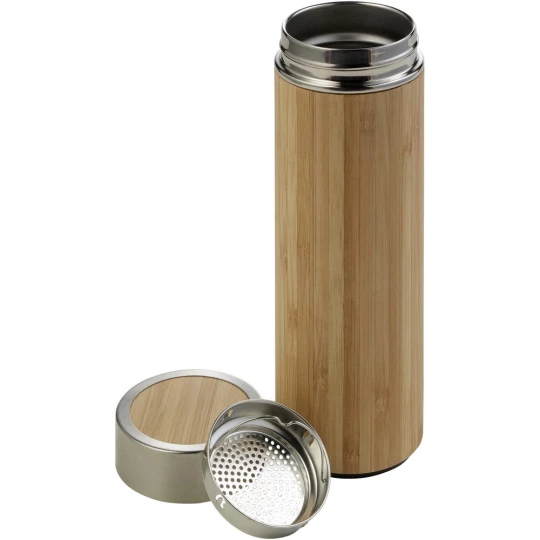 Bamboo thermos 420 ml with sieve stopping dregs (V0772-18)-1
