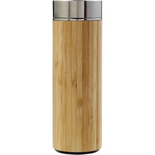 Bamboo thermos 420 ml with sieve stopping dregs (V0772-18)-1