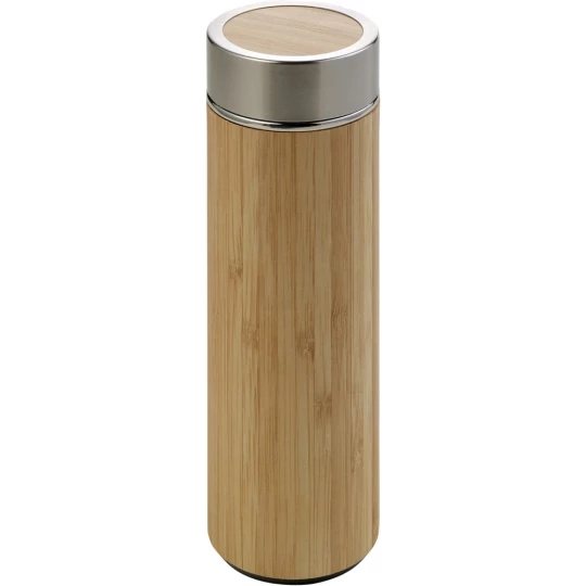 Bamboo thermos 420 ml with sieve stopping dregs (V0772-18)-1