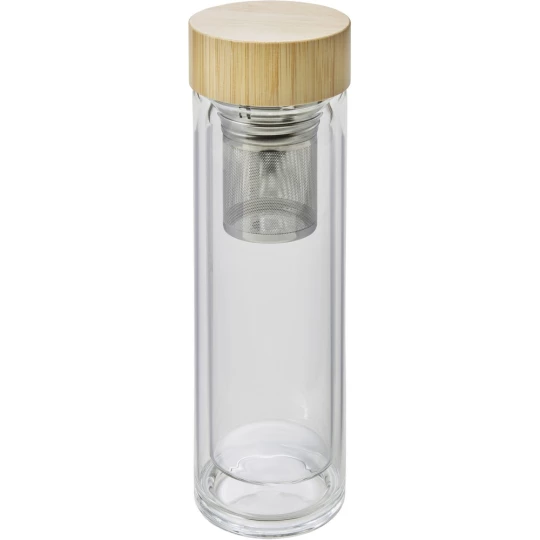 Szklany termos 420 ml, posiada sitko zatrzymujące fusy (V0774-18)-1