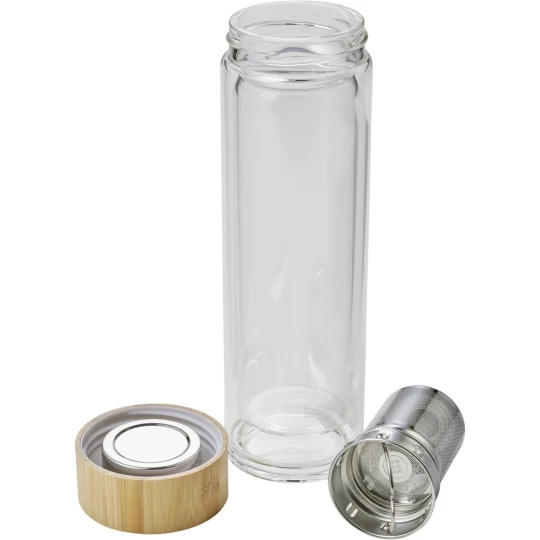 Szklany termos 420 ml, posiada sitko zatrzymujące fusy (V0774-18)-1