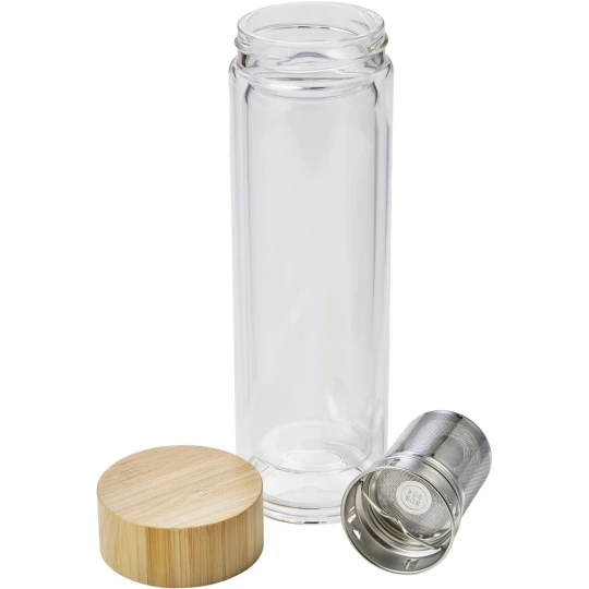 Szklany termos 420 ml, posiada sitko zatrzymujące fusy (V0774-18)-1