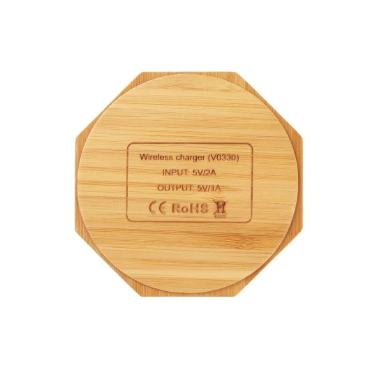 Bambusowa ładowarka bezprzewodowa 5W | Matilda (V0330-00)-1