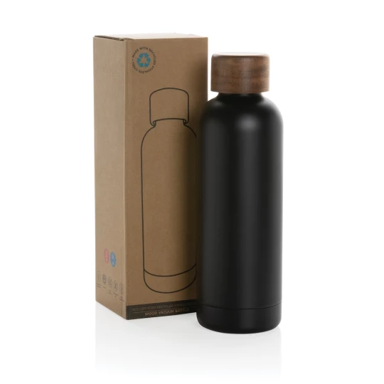 Butelka termiczna 500 ml Wood, stal nierdzewna z recyklingu (P435.531)-1