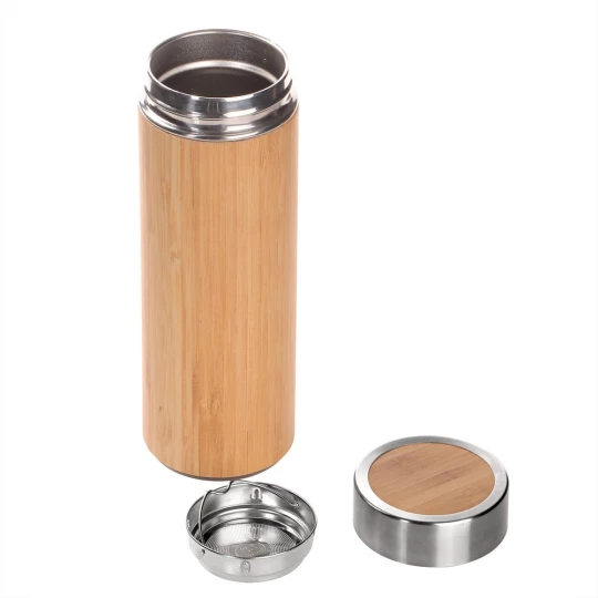 Bambusowy termos 350 ml, posiada sitko zatrzymujące fusy | Christian (V0844-17)-1