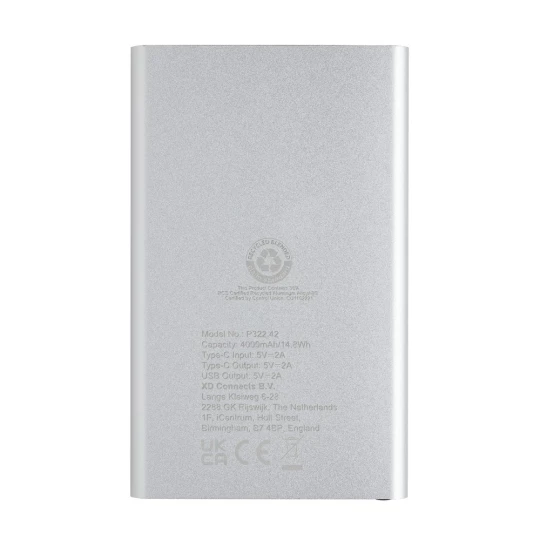Power bank 4000 mAh z aluminium z recyklingu (P322.422)-1
