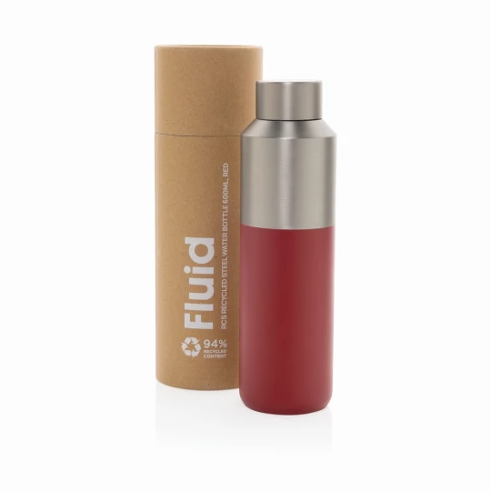Fluid RCS certified recycled steel water bottle 600ml (P437.0724)-1