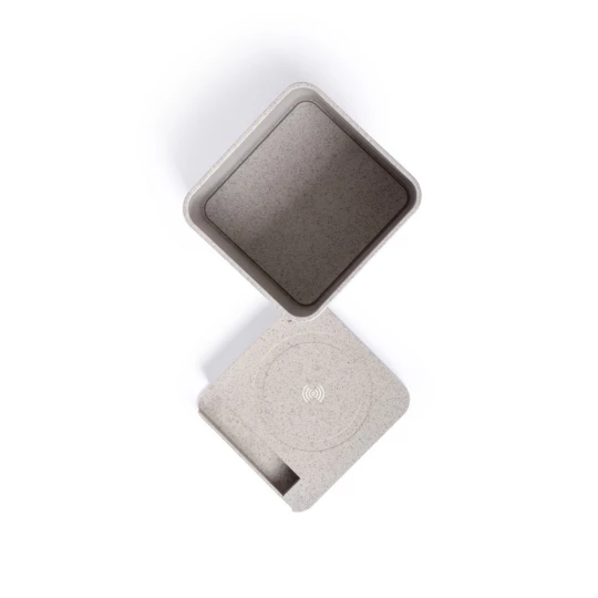 Ładowarka bezprzewodowa 5W ze słomy pszenicznej, hub USB 2.0, pojemnik na przybory do pisania, stojak na telefon (V0116-00)-1