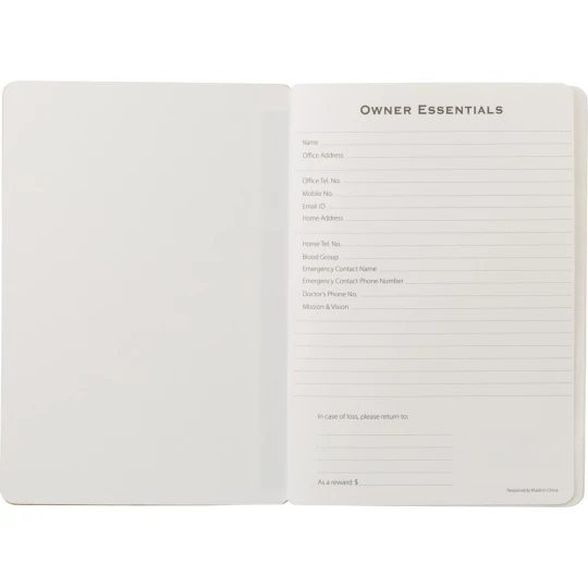 Bamboo notebook approx. B6 with ball pen (V0217-16)-1
