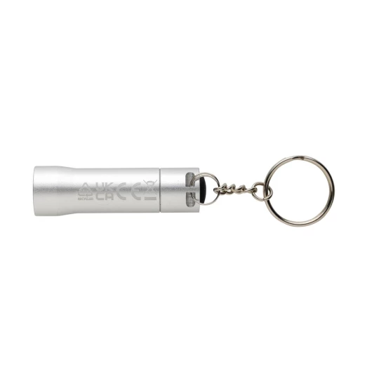 Brelok do kluczy z aluminium z recyklingu, latarka Flash (P514.0402)-1