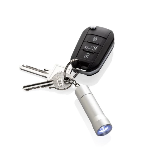 Brelok do kluczy z aluminium z recyklingu, latarka Flash (P514.0402)-1