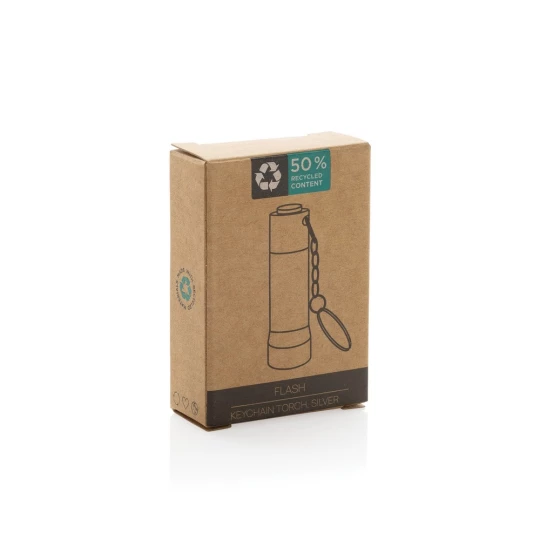 Brelok do kluczy z aluminium z recyklingu, latarka Flash (P514.0402)-1