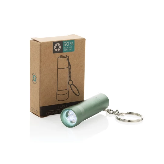 Brelok do kluczy z aluminium z recyklingu, latarka Flash (P514.0407)-1
