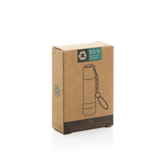 Brelok do kluczy z aluminium z recyklingu, latarka Flash (P514.0408)-1