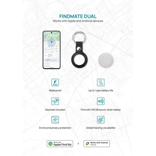 Bezprzewodowy wykrywacz kluczy, lokalizator Findmate Dual (P301.6203)-1