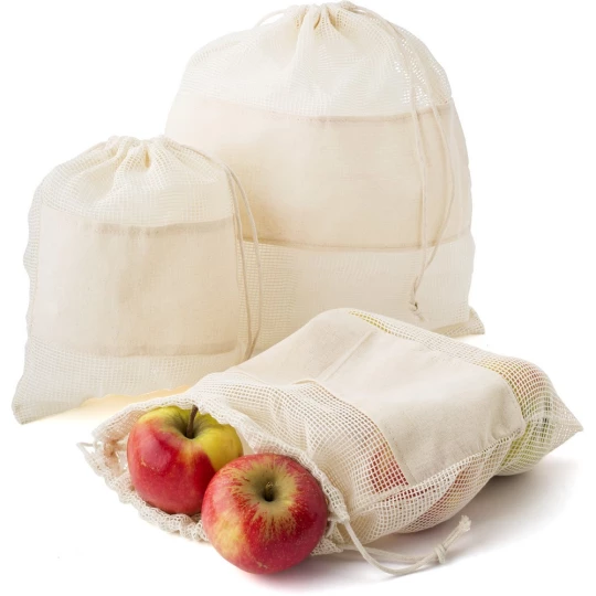 Beutel aus organischer Baumwolle für Obst und Gemüse, 3 Stk. (V0945-00)-1