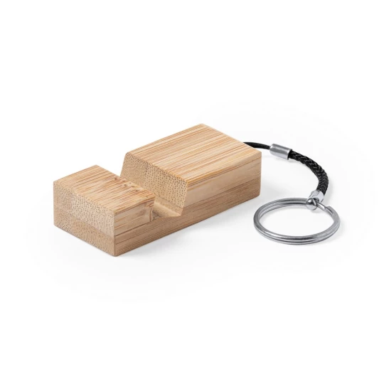 Bamboo keyring, phone stand (V0964-00)-1