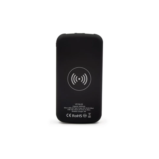 Power bank 8000 mAh Mauro Conti, ładowarka bezprzewodowa 5W | Eric (V0134-03)-1