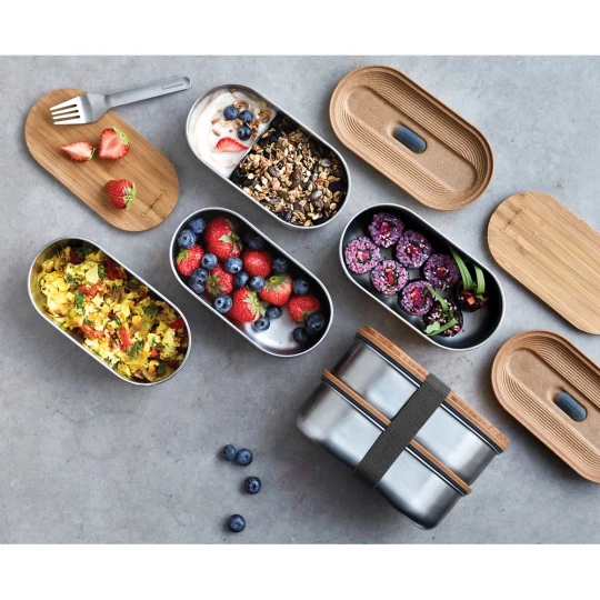 Lunchbox, pudełko śniadaniowe Black+Blum Double Bento (P439.2002)-1