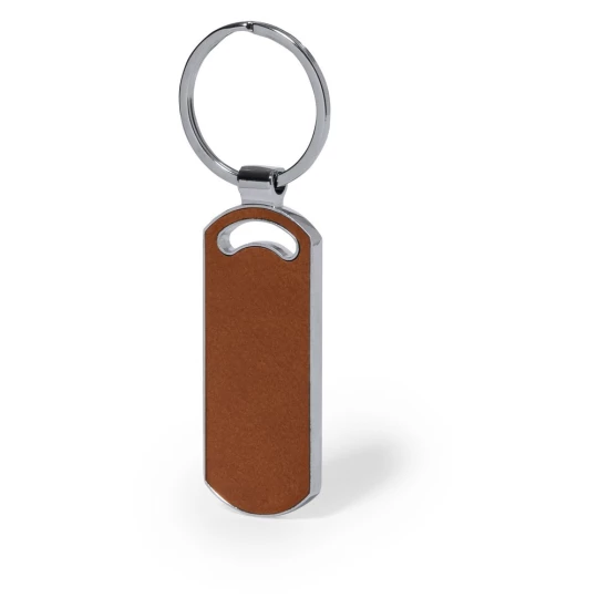 Keyring with front and back part made from recycled leather (V1308-18)-1
