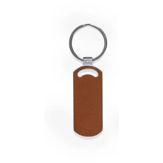Keyring with front and back part made from recycled leather (V1308-18)-1