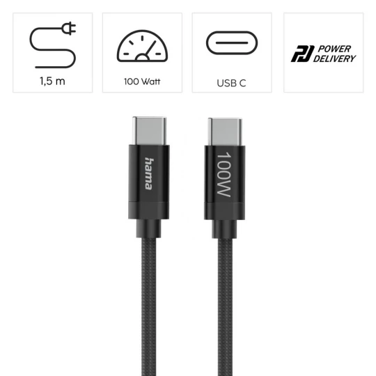 Kabel do ładowania Hama 100W (VH018-03)-1