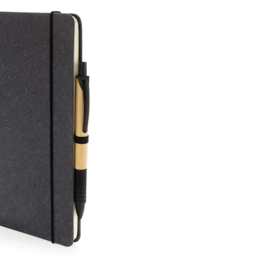 Recycled leather hardcover notebook A5 (P774.202)-1