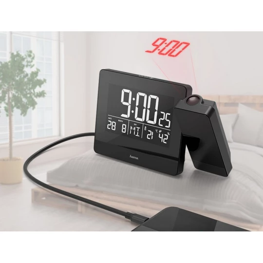 Zegar, budzik z projektorem Hama Plus Charge (VH062-03)-1