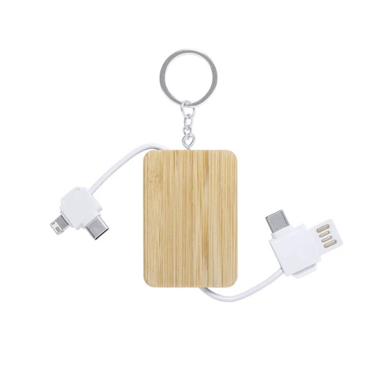 Ladekabel, Schlüsselanhänger aus Bambus (V0182-02)-1