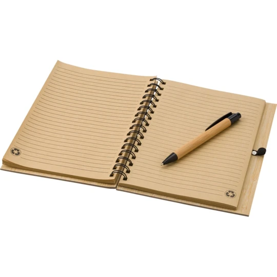 Bamboo notebook A5 with ball pen (V0200-17)-1