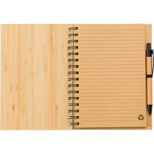 Bamboo notebook A5 with ball pen (V0200-17)-1