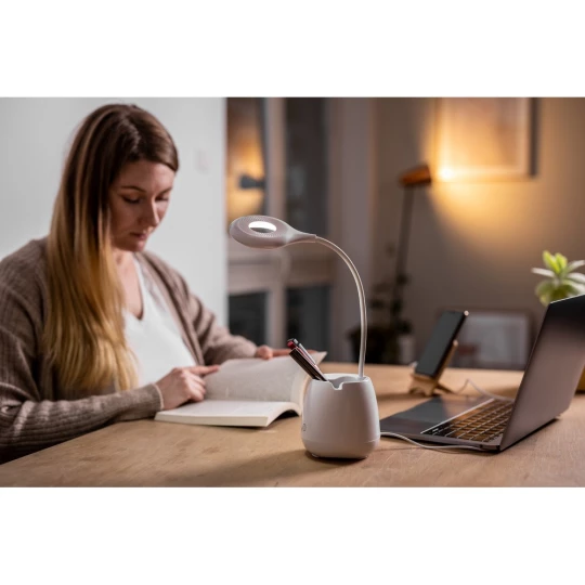 Schreibtischlampe, Wireless Lautsprecher 3W, Telefonständer, Halterung für Schreibutensilien | Asar (V0188-02)-1