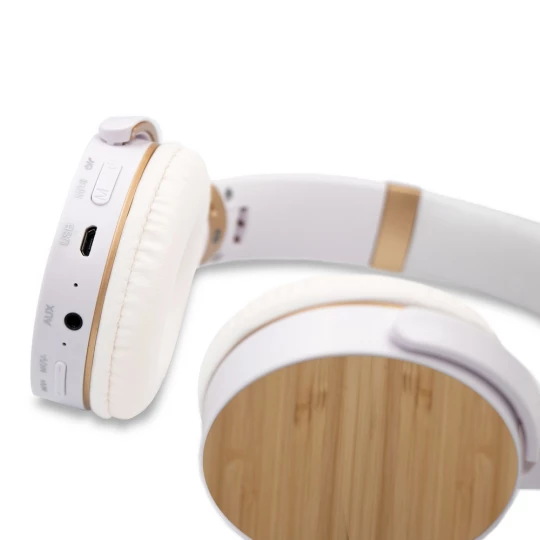 Faltbarer Wireless Kopfhörer, Bambuselemente | Hollie (V0190-02)-1
