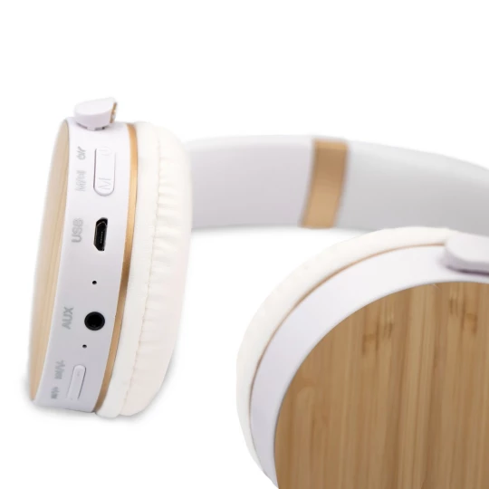 Faltbarer Wireless Kopfhörer, Bambuselemente | Hollie (V0190-02)-1