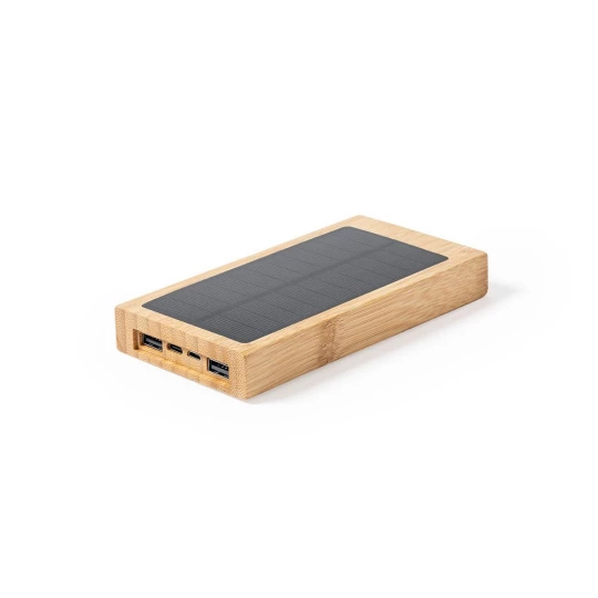 Bamboo wireless power bank 10000 mAh, wireless charger 5W, solar charger (V8335-16)-1
