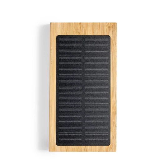 Bamboo wireless power bank 10000 mAh, wireless charger 5W, solar charger (V8335-16)-1