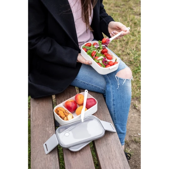 Lunch boxes 2 in 1, 2x700 ml, cutlery | Cash (V7246-02)-1