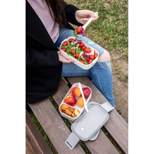 Lunch boxes 2 in 1, 2x700 ml, cutlery | Cash (V7246-02)-1