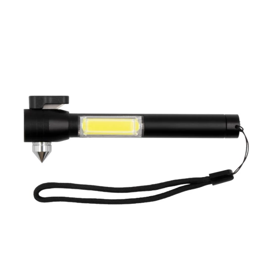 Latarka bezpieczeństwa 1 LED COB, przecinak do pasów, młotek bezpieczeństwa | Flint (V0925-03)-1