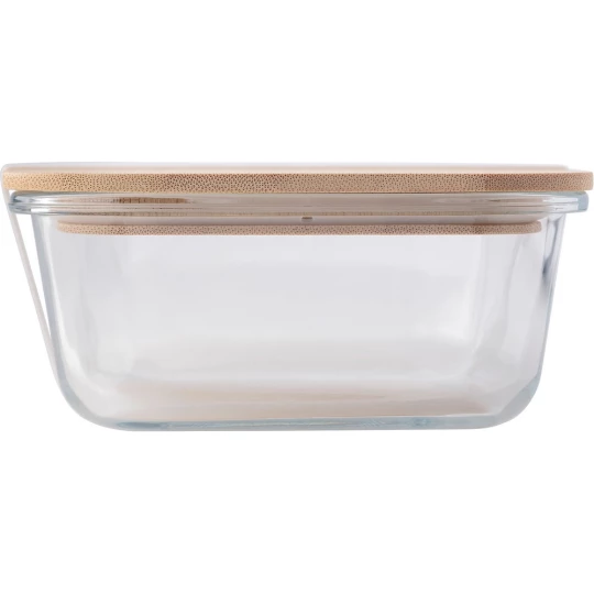 Szklane pudełko śniadaniowe 900 ml, bambusowe wieczko (V4883-18)-1