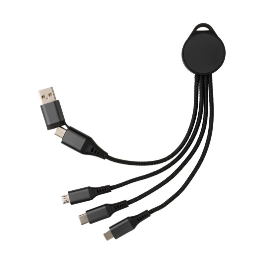 Charging cable made with RCS (Recycled Claim Standard) certified recycled aluminium, recycled TPE and recycled pet. Total recycled content: 68% based on total item weight. RCS certification ensures a completely certified supply chain of the recycled -1