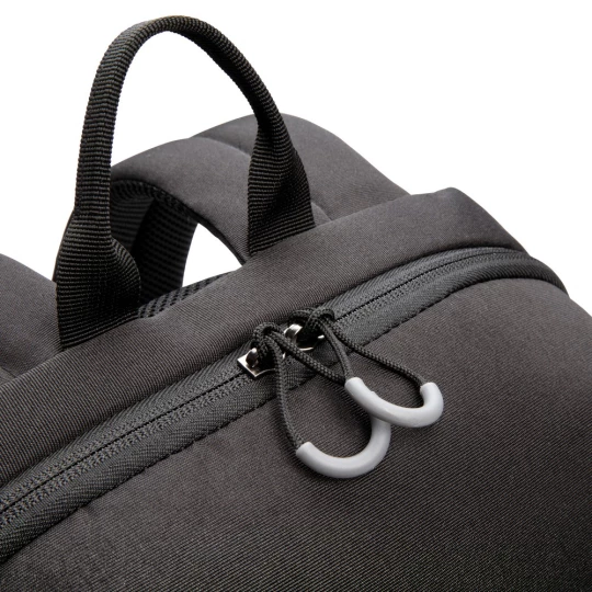 This stylish carry-on laptop backpack is intended for business and leisure trips. It’s designed with a padded 15.6
