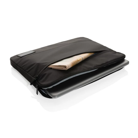 A stylish way to protect your laptop – a roomy front pocket and a sleek design that holds up to a 14