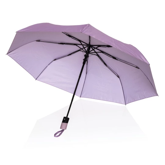 This portable 3 section auto open open mini umbrella  is the perfect size to keep in your bag or car for a weather emergency. Metal frame, fibreglass ribs with ABS handle. With AWARE™ tracer that validates the genuine use of recycled materials. This -1
