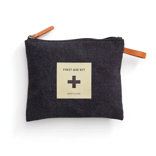 A first aid kit from our popular Asado-series. The fabric bag with a zipper contains everything you need in case of minor accidents such as band-aids, scissors, bandages, etc. Packed in a plastic bag. (VG020-03)-1