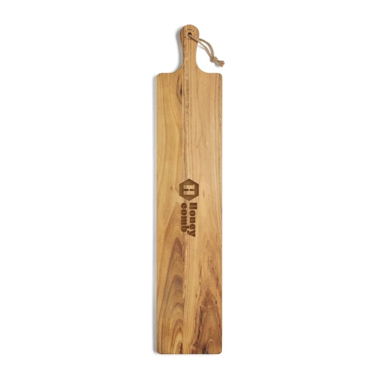Robust and very handy cutting/serving board that thanks to its length of 75 cm and width of 15 cm has a large enough surface for being used both for cutting and serving.  The board is made of FSC-certified teak and has a beautiful golden to medium br-1