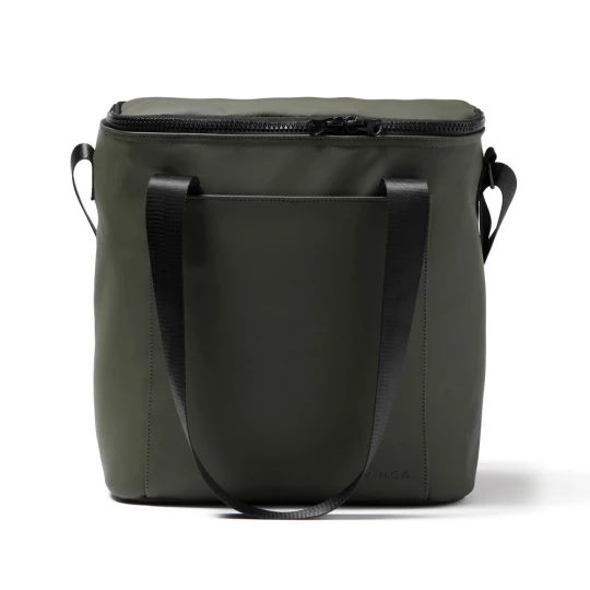 Minimalist cooler bag, made of water-repellent PU nubuck. Long handles and adjustable shoulder strap for optimal comfort. The cooler bag is insulated with extra thick foam. The lining of the bag is made of so-called PEVA which is easy to keep clean a-1